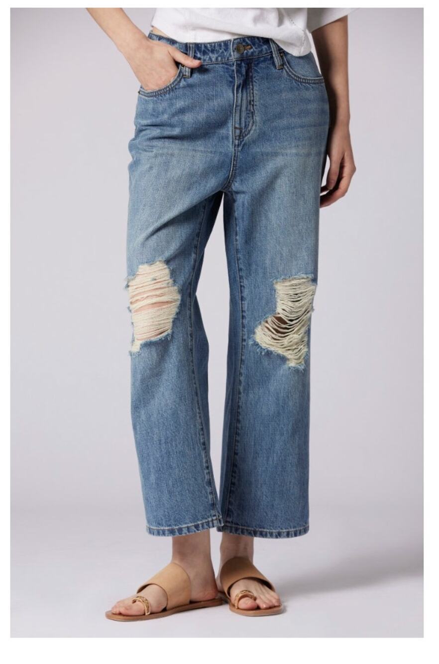 Joie Evie Relaxed Cropped Ankle Loose Leg Jean Distressed size 32